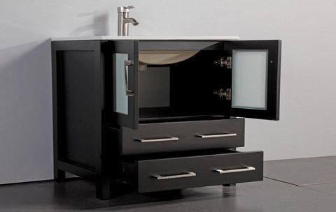 Legion Furniture 36" Espresso Solid Wood Sink Vanity With Mirror WA7936E