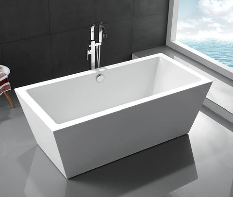 Legion Furniture 67" White Acrylic Tub, No Faucet WE6814