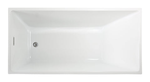 Legion Furniture 69" White Acrylic Tub, No Faucet WE6844
