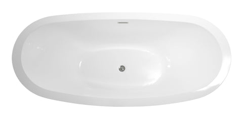Legion Furniture 69" White Acrylic Tub, No Faucet WE6845