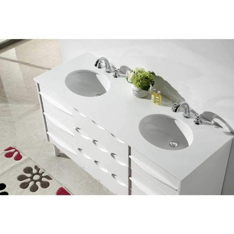 Legion Furniture 60" White Bathroom Vanity Ceramic WH5060 - Houux