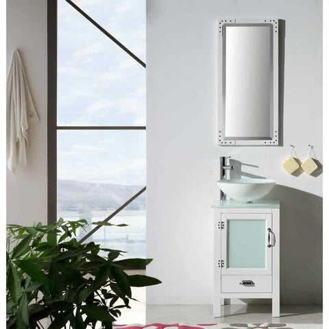 Legion Furniture Unique Bathroom Vanities with Sink 19 inch White/Black WH5518 - Houux