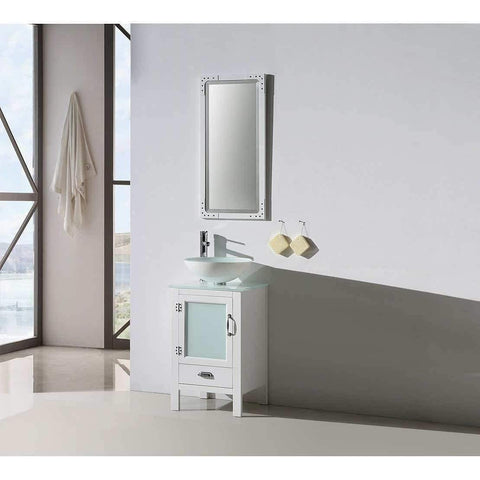 Legion Furniture Unique Bathroom Vanities with Sink 19 inch White/Black WH5518 - Houux
