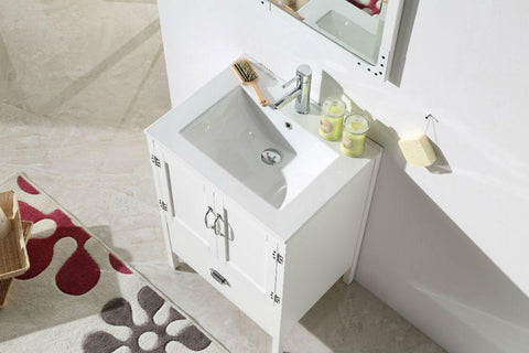 Legion Furniture 24" White Color Wood Sink Vanity With Ceramic Top, No Faucet WH5624-W - Houux