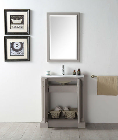 Legion Furniture WH7130-WG 30" Wood Sink Vanity With Ceramic Top, No Faucet