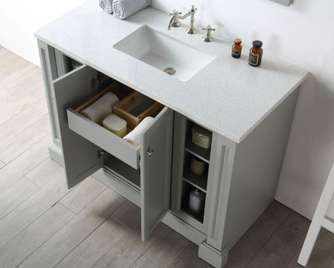 Legion Furniture WH7248-CG 48" Wood Sink Vanity With Quartz Top, No Faucet