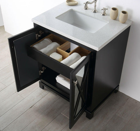 Legion Furniture WH7430-E 30" Wood Sink Vanity With Quartz Top, No Faucet