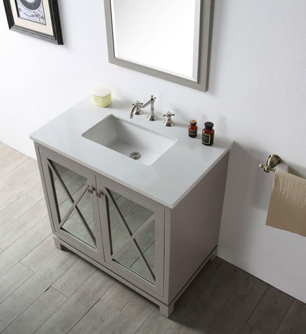 Legion Furniture WH7436-WG 36" Wood Sink Vanity With Quartz Top, No Faucet