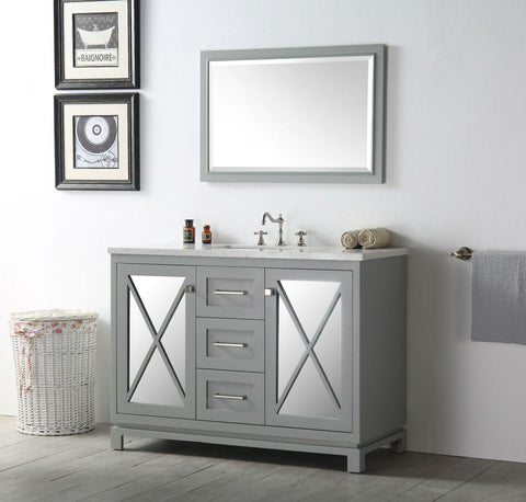 Legion Furniture WH7448-CG 48" Wood Sink Vanity With Quartz Top, No Faucet