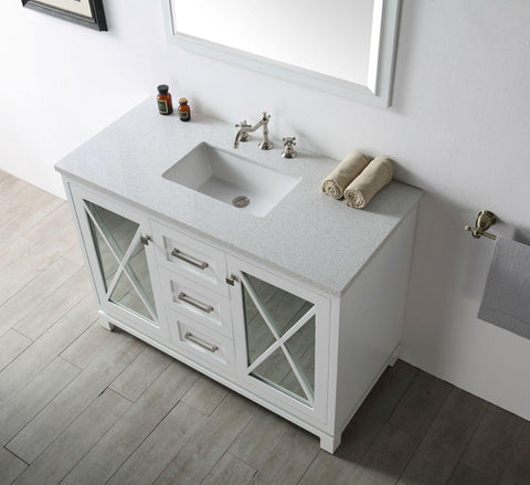 Legion Furniture WH7448-W 48" Wood Sink Vanity With Quartz Top, No Faucet