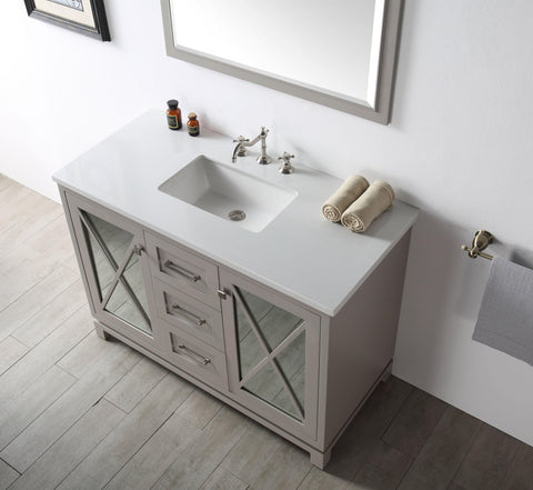 Legion Furniture WH7448-WG 48" Wood Sink Vanity With Quartz Top, No Faucet