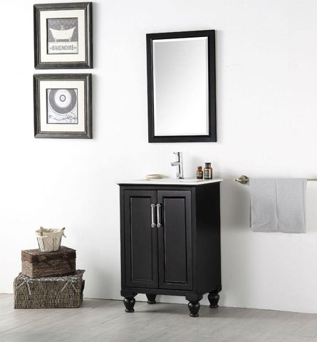 Legion Furniture WH7524-E 24" Wood Sink Vanity With Ceramic Top, No Faucet