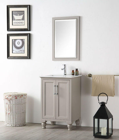 Legion Furniture WH7524-WG 24" Wood Sink Vanity With Ceramic Top, No Faucet