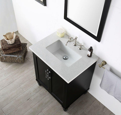 Legion Furniture WH7530-E 30" Wood Sink Vanity With Quartz Top, No Faucet