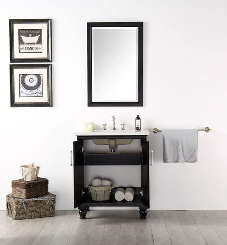 Legion Furniture WH7530-E 30" Wood Sink Vanity With Quartz Top, No Faucet