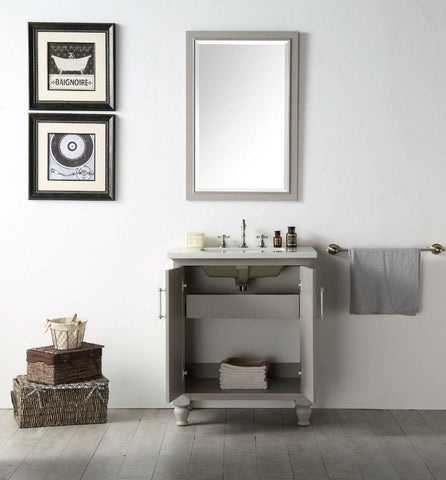 Legion Furniture WH7530-WG 30" Wood Sink Vanity With Quartz Top, No Faucet