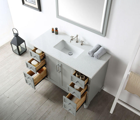 Legion Furniture WH7548-CG 48" Wood Sink Vanity With Quartz Top, No Faucet