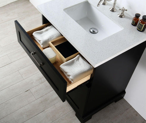 Legion Furniture WH7630-E 30" Wood Sink Vanity With Quartz Top, No Faucet