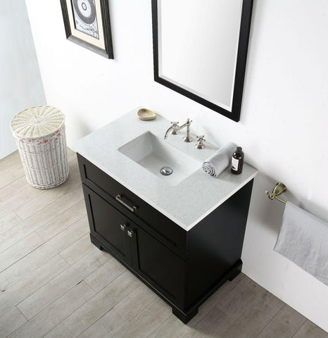 Legion Furniture WWH7636-E 36" Wood Sink Vanity With Quartz Top, No Faucet