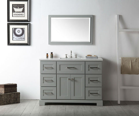 Legion Furniture WH7648-CG 48" Wood Sink Vanity With Quartz Top, No Faucet