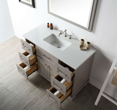 Legion Furniture WH7648-WG 48" Wood Sink Vanity With Quartz Top, No Faucet