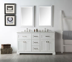 Legion Furniture WH7660-W 60" Wood Sink Vanity With Quartz Top, No Faucet