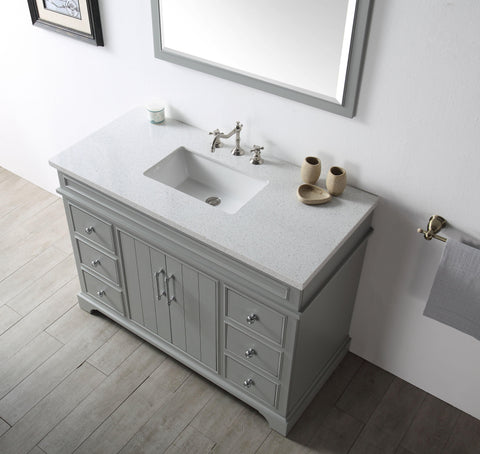 Legion Furniture WH7748-CG 48" Wood Sink Vanity With Ceramic Top, No Faucet
