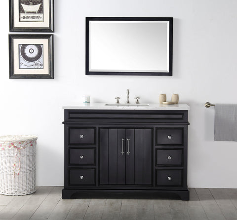 Legion Furniture WH7748-E 48" Wood Sink Vanity With Ceramic Top, No Faucet