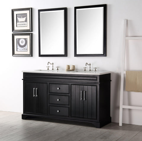 Legion Furniture WH7760-E 60" Wood Sink Vanity With Ceramic Top, No Faucet