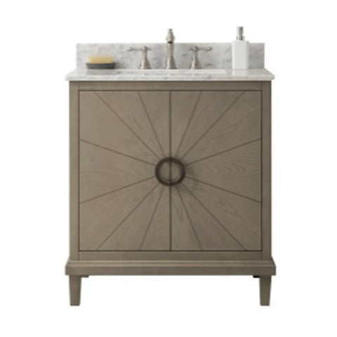 Legion Furniture 30" Antique Gray Oak Vanity With Carrara White Top WLF7040-30-AGO-CW