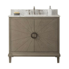 Legion Furniture 36" Antique Gray Oak  Vanity With Carrara White Top WLF7040-36-AGO-CW