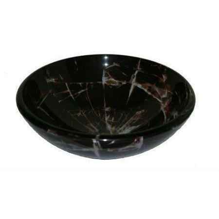 Legion Furniture Tempered Glass Vessel Sink Bowl Black and Gray ZA-05 - Houux