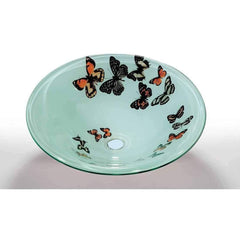 Legion Furniture Tempered Glass Vessel Sink Bowl Butterfly Frosted ZA-107-1 - Houux