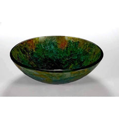 Legion Furniture Tempered Glass Vessel Sink Bowl Butterfly and Green ZA-107 - Houux