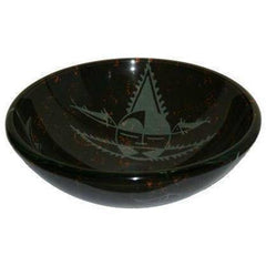 Legion Furniture Tempered Glass Vessel Sink Bowl Black and Gray ZA-11 - Houux