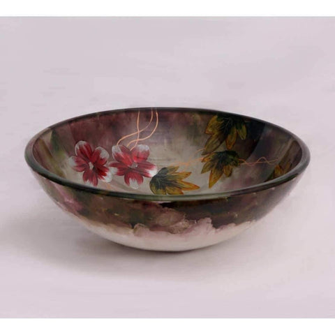 Legion Furniture Tempered Glass Vessel Sink Bowl - Floral in Summer ZA-169 - Houux