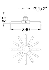 Hudson Reed A3027 Fixed Shower Head, Chrome