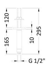 Hudson Reed A3220 Ceiling-Mounted Shower Arm, Chrome