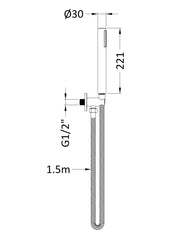 Nuie A3263 Outlet Elbow, Parking Bracket, Flex and Shower Handset, Chrome