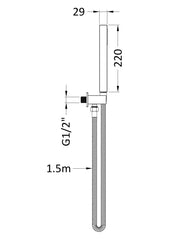 Nuie A3264 Outlet Elbow, Parking Bracket, Flex and Shower Handset, Chrome