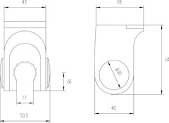 Nuie A376 Wall Shower Bracket, Chrome