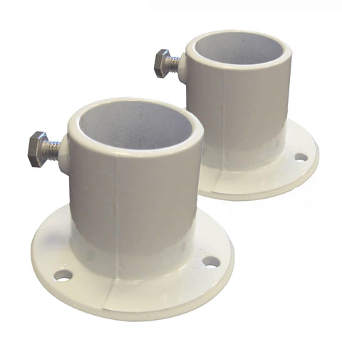 Aluminum Deck Flanges for Above Ground Pool Ladder - Pair - Houux