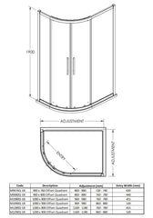 Hudson Reed M1080QH4 Apex 1000 x 800mm Offset Quadrant, Polished Chrome