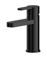 Nuie ARV405 Arvan Mono Basin Mixer With Push Button Waste, Matt Black