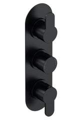 Nuie ARV4TR02 Arvan Triple Thermostatic Valve, Matt Black