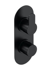 Nuie ARV4TW02 Arvan Twin Thermostatic Valve With Diverter, Matt Black