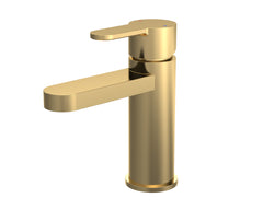 Nuie ARV805 Arvan Mono Basin Mixer With Push Button Waste, Brushed Brass