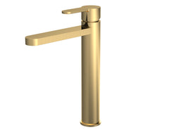 Nuie ARV870 Arvan High-Rise Mono Basin Mixer (No Waste), Brushed Brass