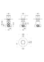 Nuie ARVWD14 Arvan Concealed Diverter 2/3/4 Way, Chrome