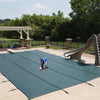 Image of 18-Year Mesh In-Ground Pool Safety Cover w/ Step Section - Green - Houux